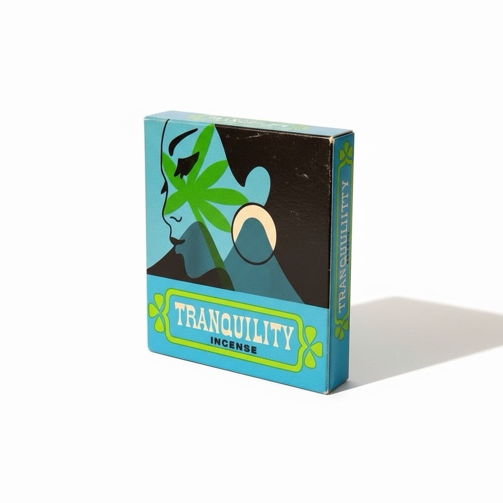 Tranquility Incense Vtg 70s Groovy Box 4 Bricks Left‎ Q.Q.  Creation Los Angeles